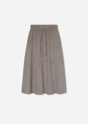 Drawstring Midi Skirt in Wool Cashmere - Oatmeal - CO Collections
